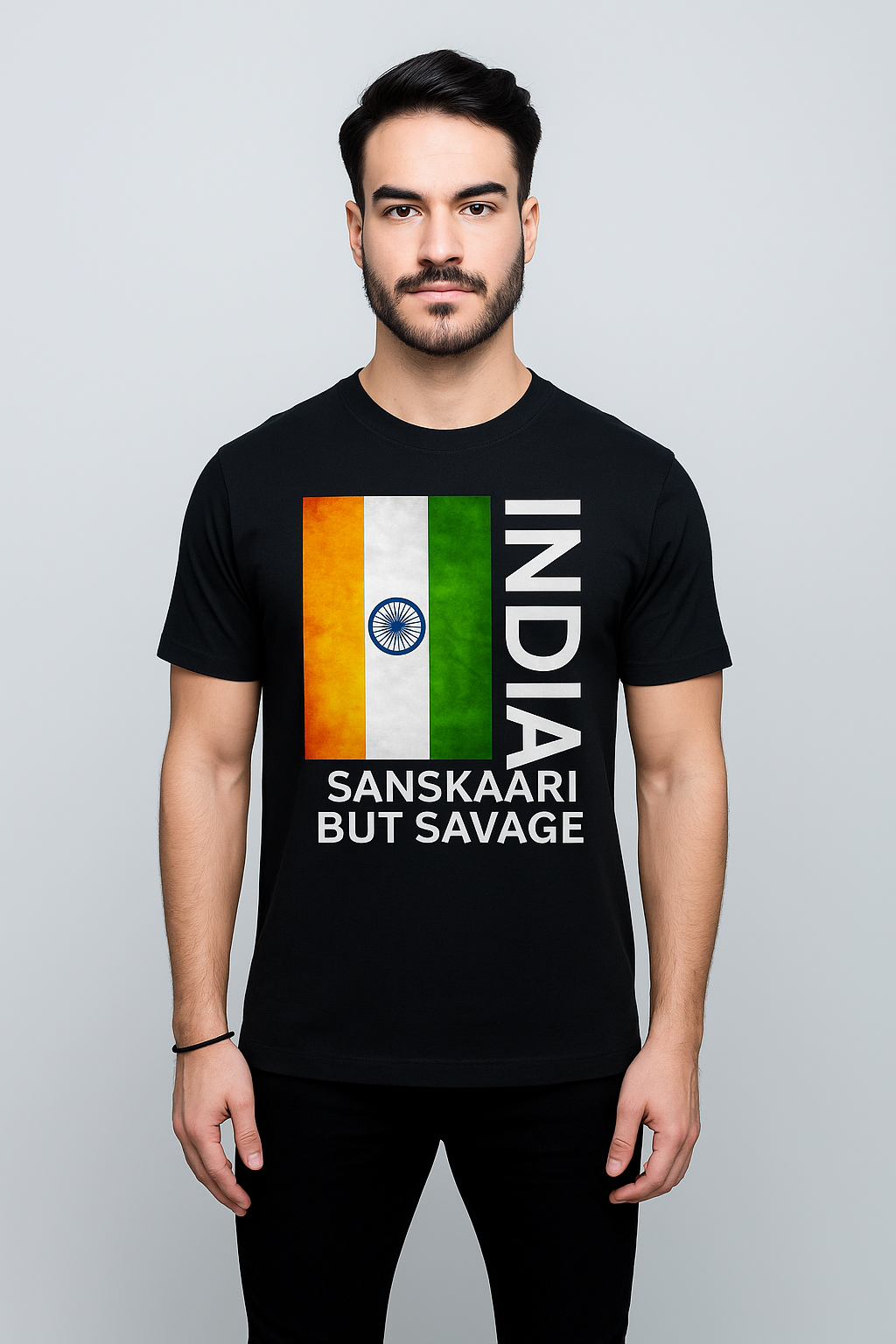 Sanskaari at Heart, Savage by Choice 🇮🇳🔥 T-Shirt