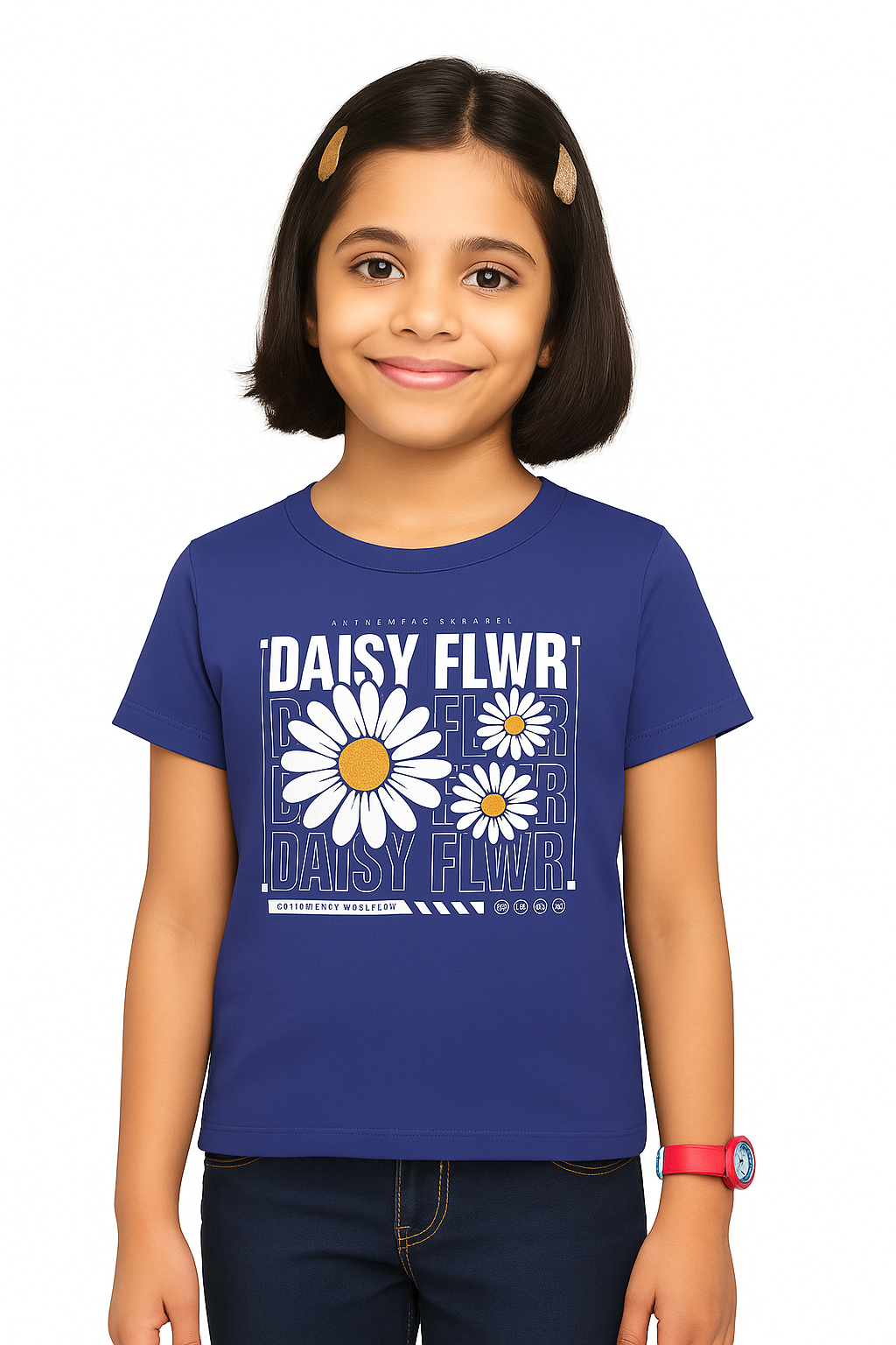 🌼 Daisy Flower Girl's Crew Neck T-Shirt