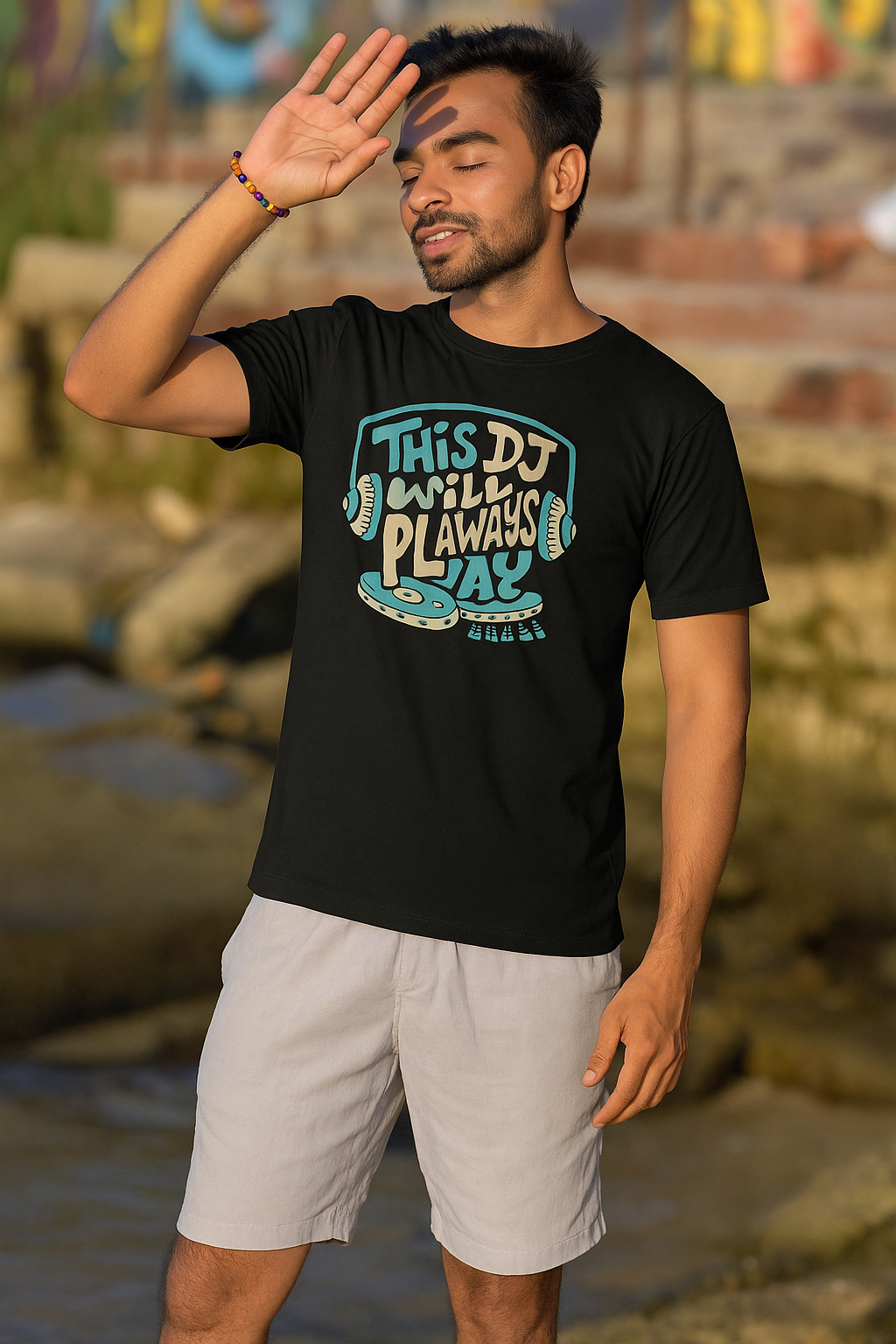 This DJ Will Always Play Everyday Cotton Tee MEN Classic Crew T-Shirt