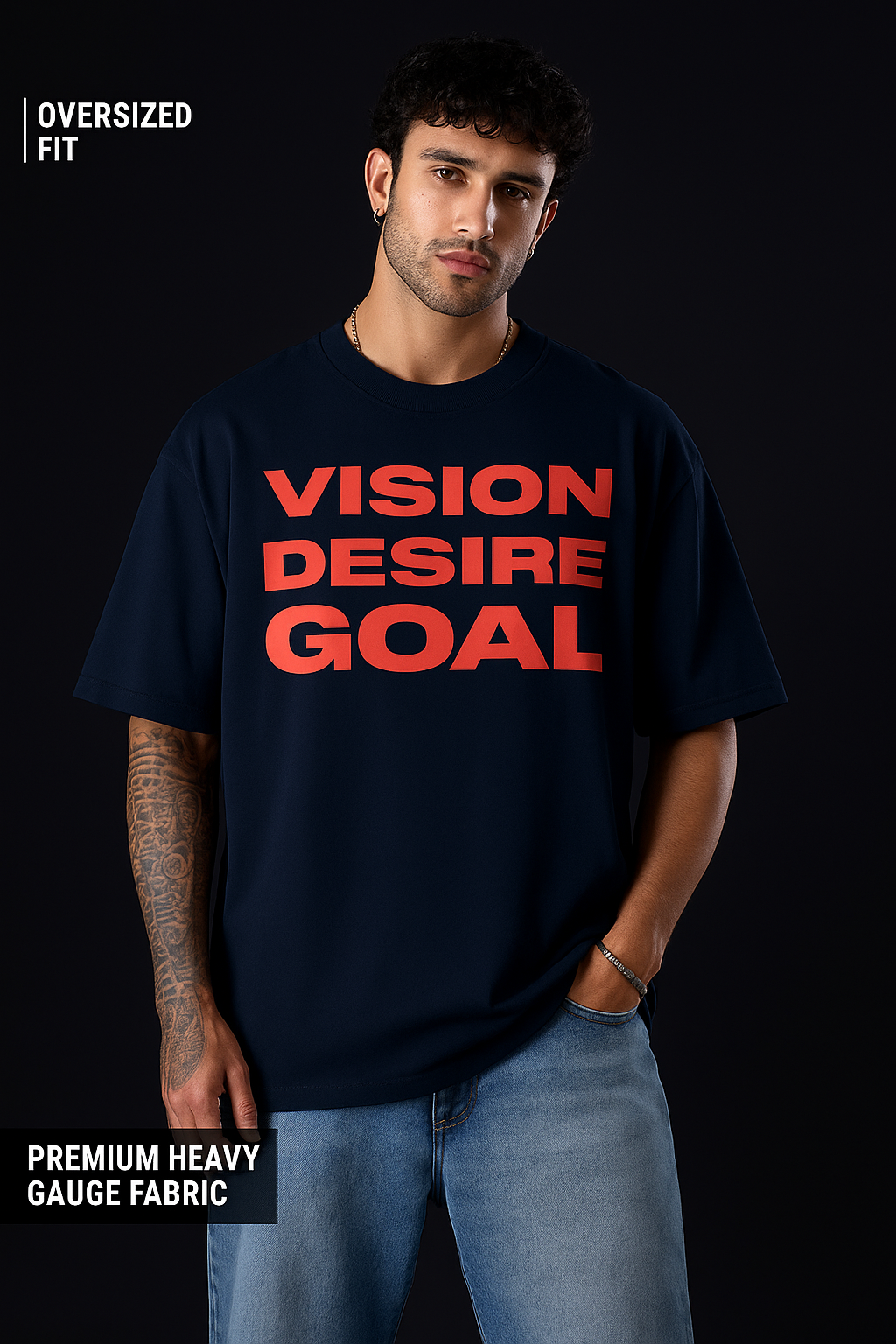 "VISION DECISION GOAL // DREAMS" Oversized Streetwear Tee