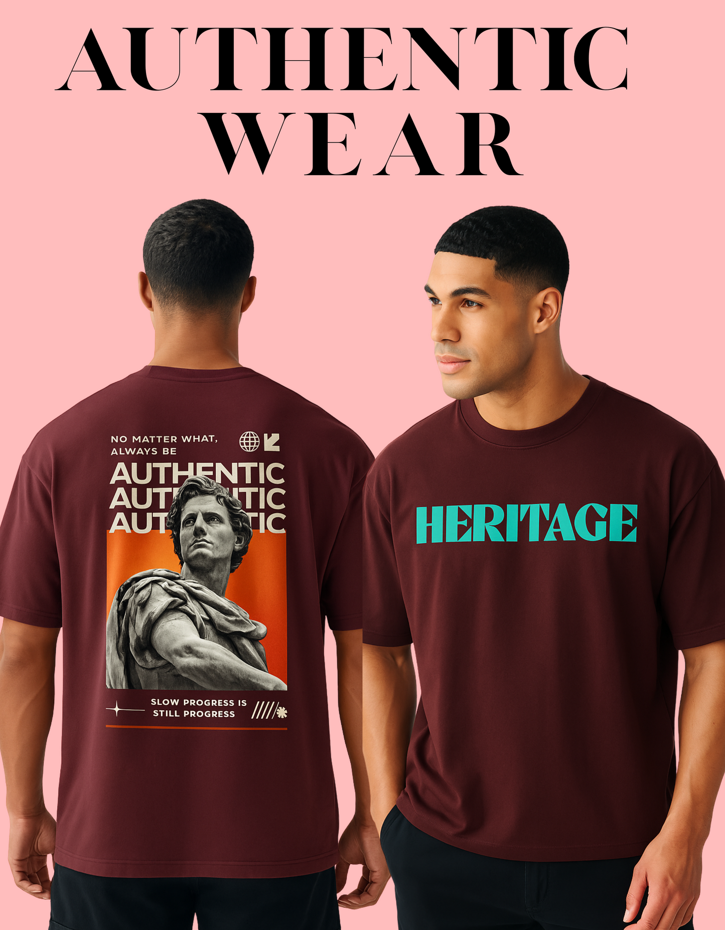 Both side printed Heritage x Authentic Oversized Tee – Rooted in Legacy Oversized T shirt