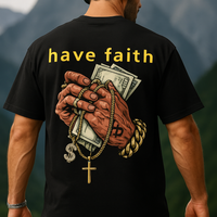 "Have Faith" Oversized Terry-Knit Unisex T-Shirt