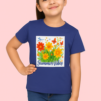 SUMMER VIBES  Girl's Crew Neck T-Shirt
