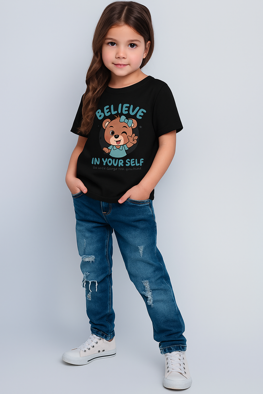 💫 Believe in Yourself Girl's Crew Neck T-Shirt