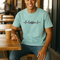 Wavy Coffee Tee – Brewed for Comfort, Unisex Classic Crew T-Shirt