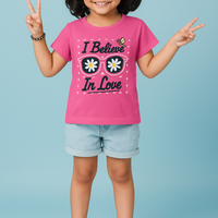 ❤️ I Believe in Love Girl's Crew Neck T-Shirt