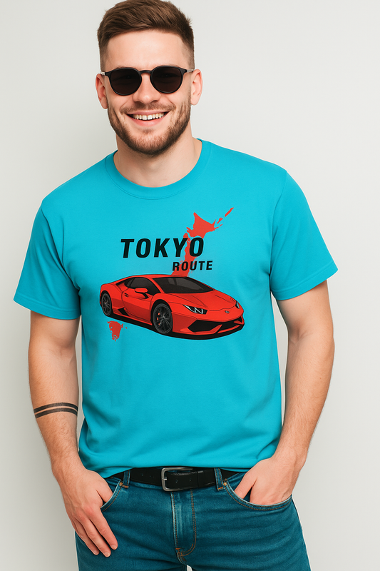 Tokyo Route Tee Classic Crew Male T-Shirt