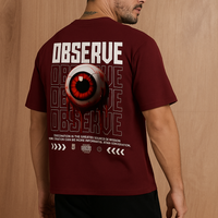 "Observe More Judge Less" Premium Oversized Unisex T-Shirt – 260 GSM | Eye Graphic Back