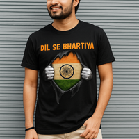 "Dil Se Bhartiya" Patriotic Graphic T-Shirt – Black Edition UNISEX  T-Shirt