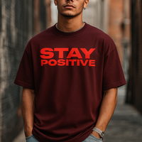"Stay Positive Bloom Tee" Terry Oversized Tee